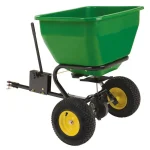 175 lb Tow-Behind Broadcast Spreader. Rustproof Poly Hopper. Universal Fit