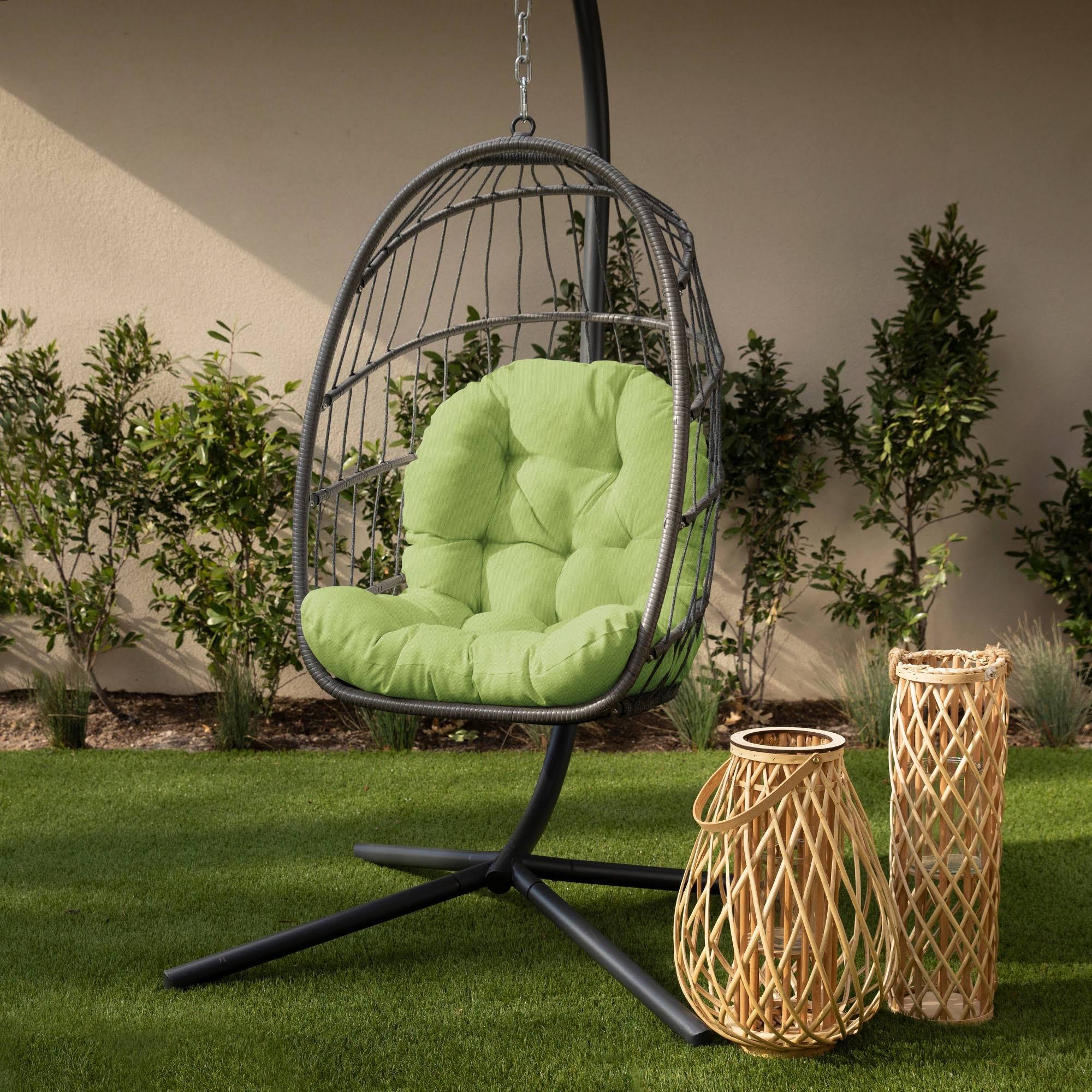 b8371381d672520c2e167a4affe317c405b95b5b5f3ed5a4363dac249004a362.jpg 44" x 27" x 4" Outdoor Egg Chair Cushion Apple Green - Sorra Home - Image 1