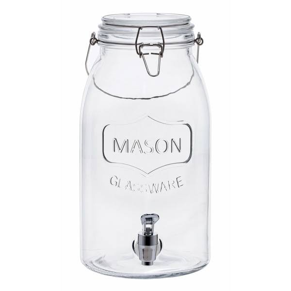 b84d6bca643eaec003426084d9263243016e598fb3070ec21c28e593a7ffec5d.jpg Mainstays Clear Glass Mason Sun Tea Beverage Dispenser Jar - Image 1