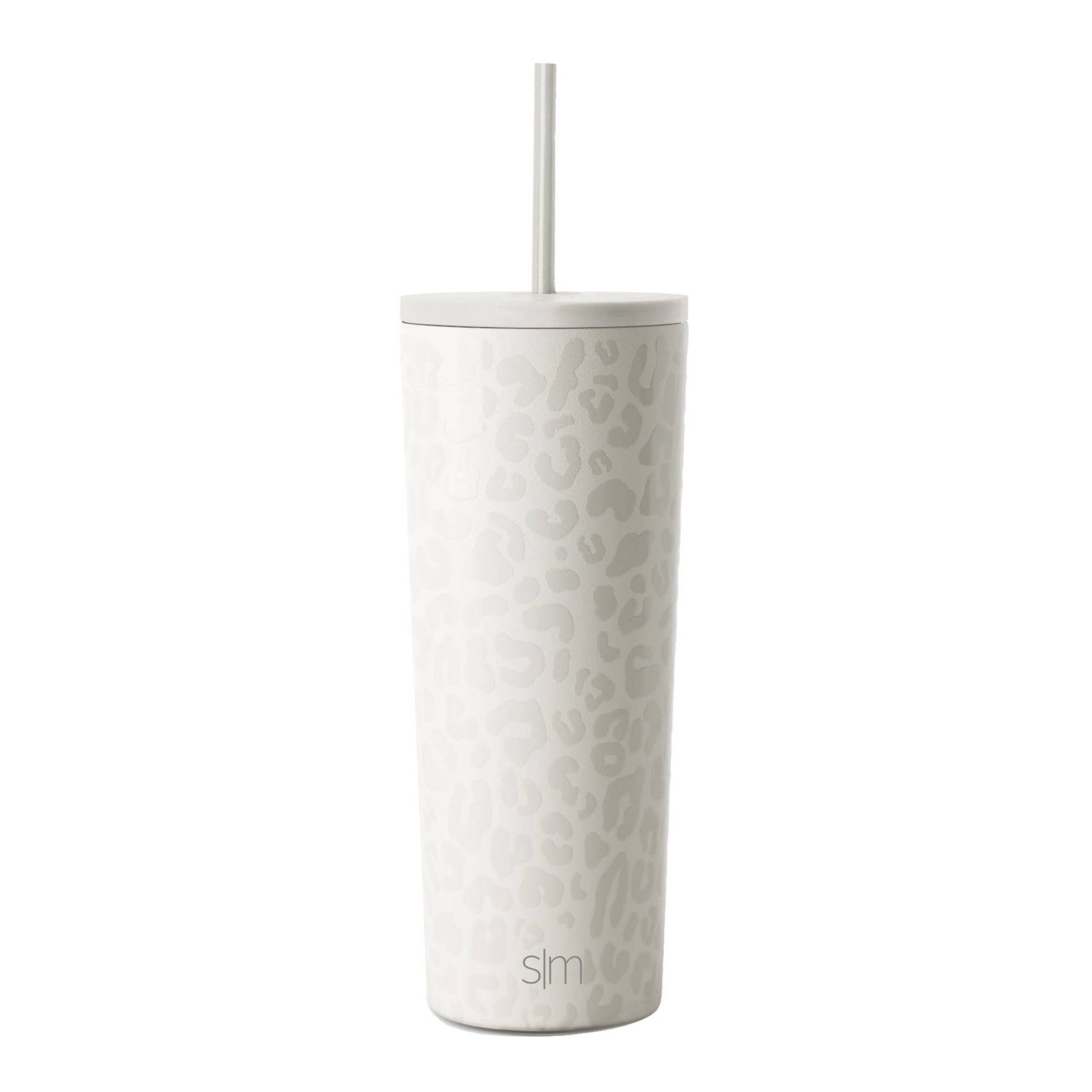 b89beaaa1ea4ba80cf4aee3ac91ceb6bceefb31e3a3265226786ea4bb4c9d646.jpg Simple Modern Classic 24oz Stainless Steel Lidded Tumbler Powder Coat 4D Cream Leopard - Image 1