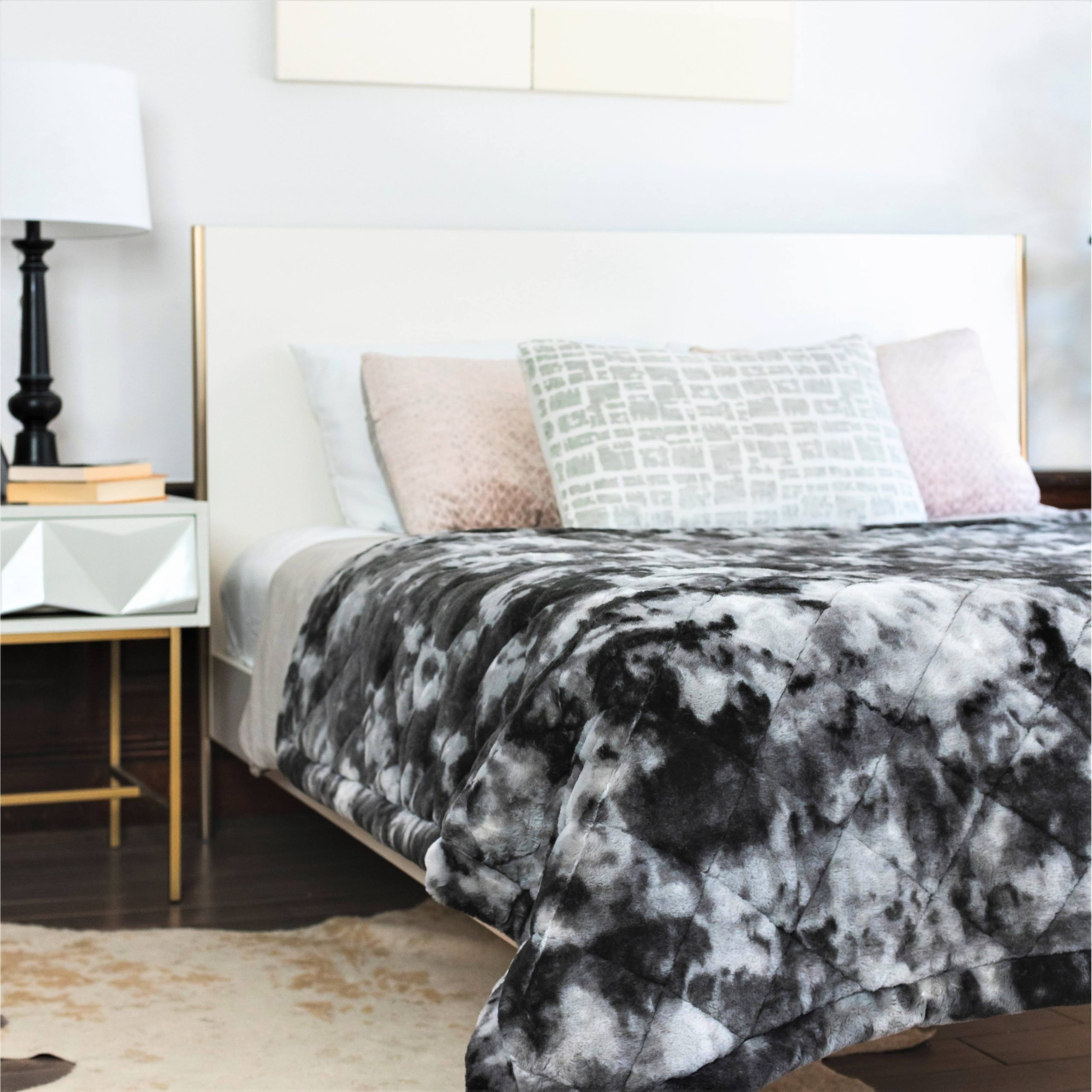 b8a538aa1df095dbd9928797276ece62c0bdd5349bc5db2db925fe20bf153a4f.jpg Faux Fur Weighted Blankets | Comma Home 20lb / Wolf Grey - Image 1
