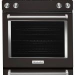 KitchenAid 30-Inch 5-Element Electric Slide-In Convection Range - Black Stainless