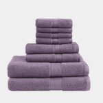 Madison Park Signature - 800GSM 100% Cotton 8 Piece Towel Set - Light Purple