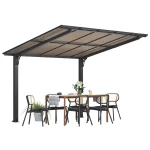 AECOJOY 10' x 8' Gazebo Outdoor Pergola for Patio, 8x10 Freestanding Lean to Hard Top Grill Gazebo