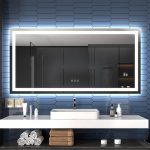 ExBrite 72 x 36 inch LED Bathroom Large Light LED Mirror,Anti Fog,Dimmable,Dual Lighting Mode,Tempered Glass