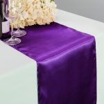 Linentablecloth 14 x 108 in. Satin Table Runner Purple
