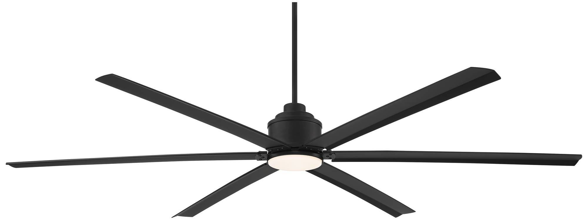 b90b5bb3161a5ba455f3801de56ff94391823cd3135ae73ddad898a5a14b0e60.jpg Casa Vieja 84" Ultra Breeze Modern Industrial Outdoor Ceiling Fan with Dimmable LED Light Remote Control Matte Black Wet Rated for Patio Exterior - Image 1