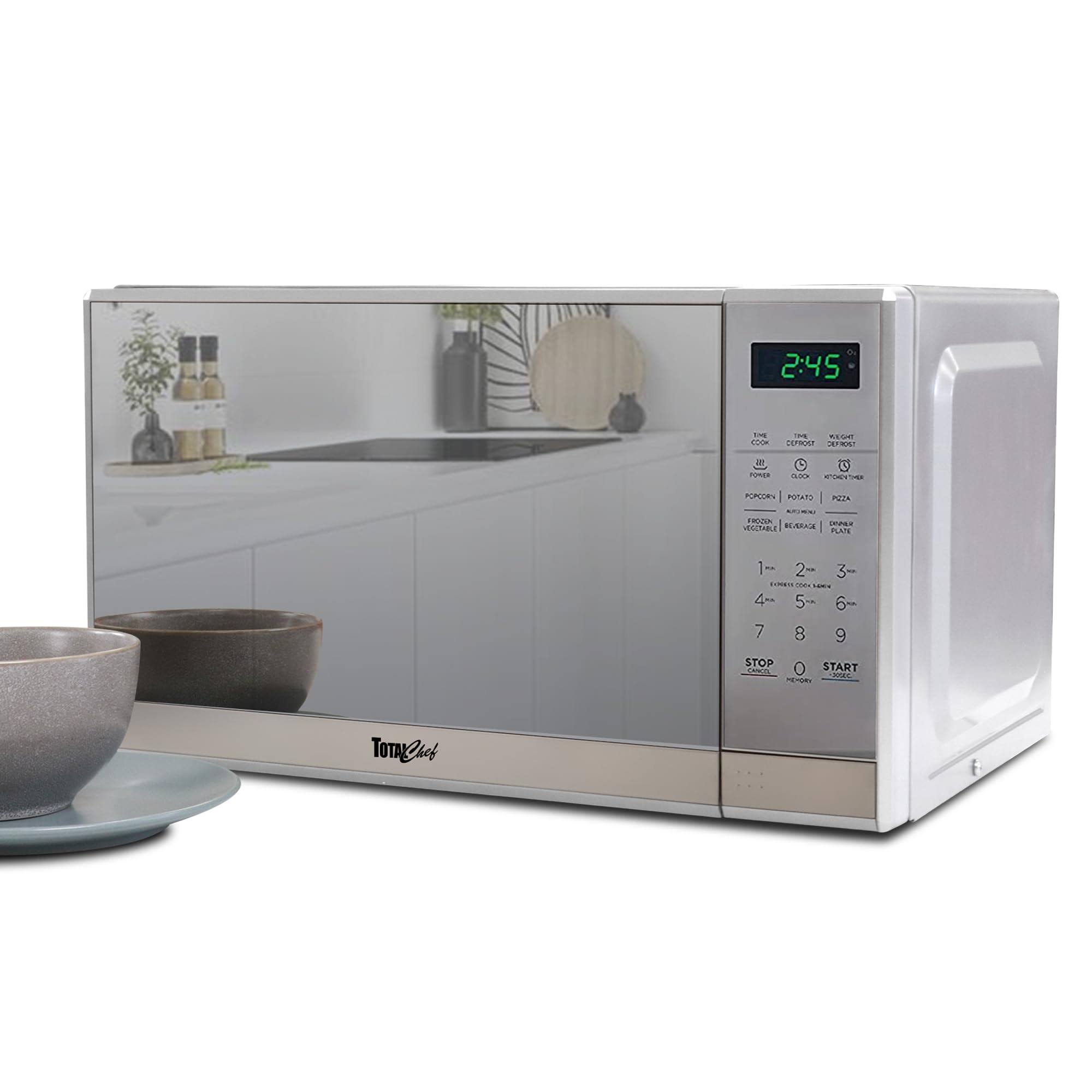 b90dd7cecd0c27b5544c9601f0e14d54aa0272fcfcb1f58ffb232979903a9618.jpg Total Chef Compact Countertop Microwave Oven, 700W, 0.7 Cubic Feet Capacity, Digital Touchscreen Controls, One-Touch Push-Button Opening, 6 Pre-Set - Image 1