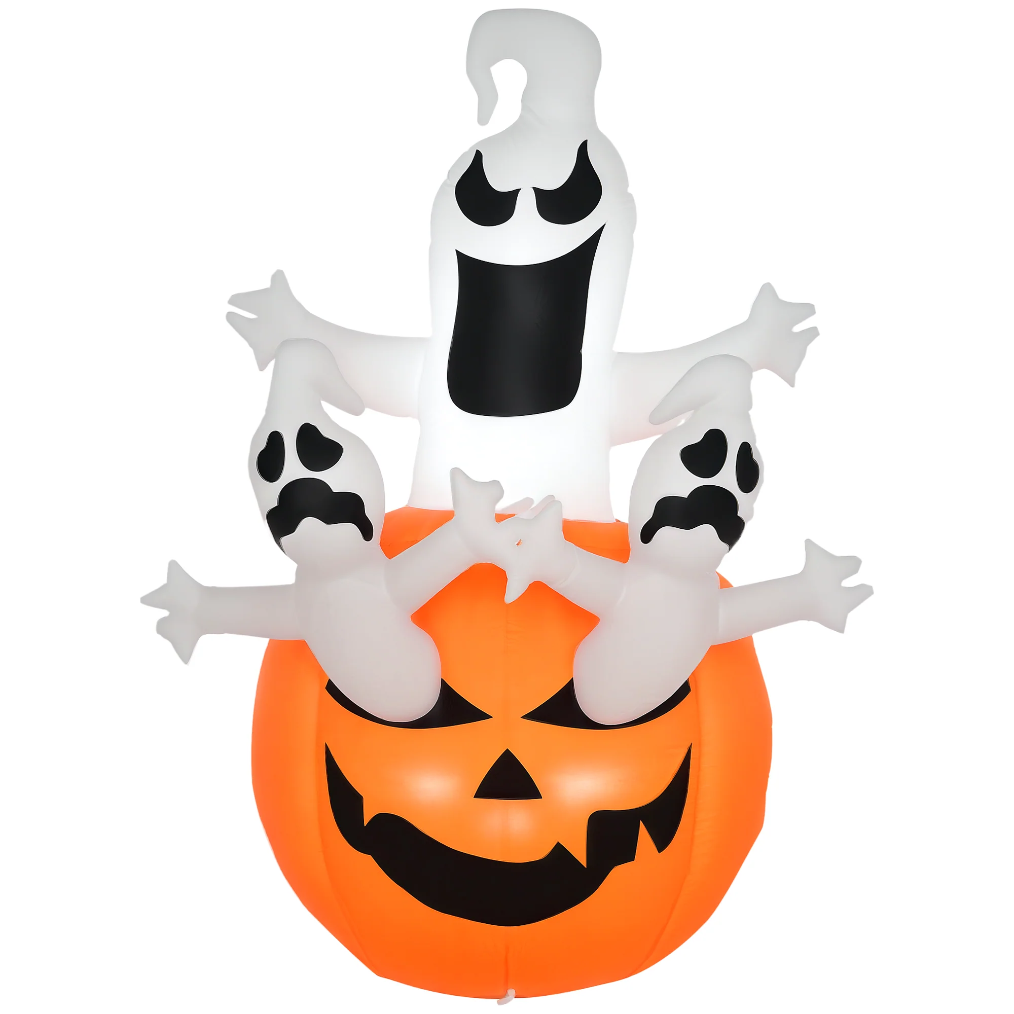 b923fc24041c85b31f0e01aa610d8f789c1c8a4e0fd67238fc7cb4a121bacbbc.webp AECOJOY Halloween Inflatables Outdoor Decorations Jack-O-Lantern Pumpkin and Ghosts - Image 1