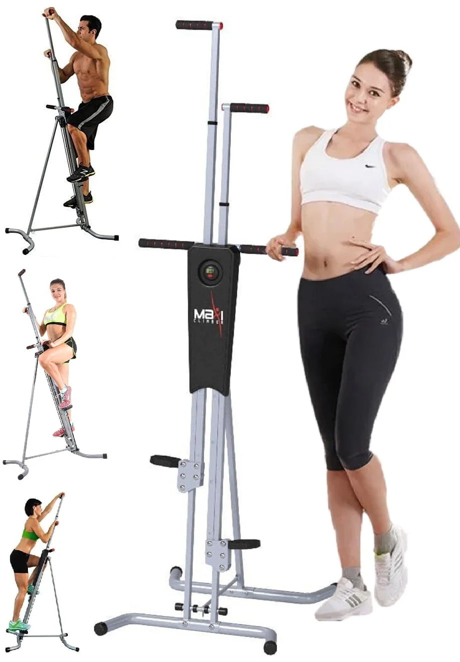 b93ee2d31e091d996ff3c131f0d4a4ac54b5a29e6f81a5fb33f5d10e8b89c265.webp Maxi Climber Vertical Climber Stair Climbing Step Fitness Full Body Workout Machine, Adjustable Stair Climbing Fitness Machine, Home Gym Exercise Stair Stepper Cardio Strength Training + Monitor - Image 1