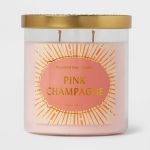 15.1oz Lidded Glass Jar 2-Wick Candle Pink Champagne - Opalhouse