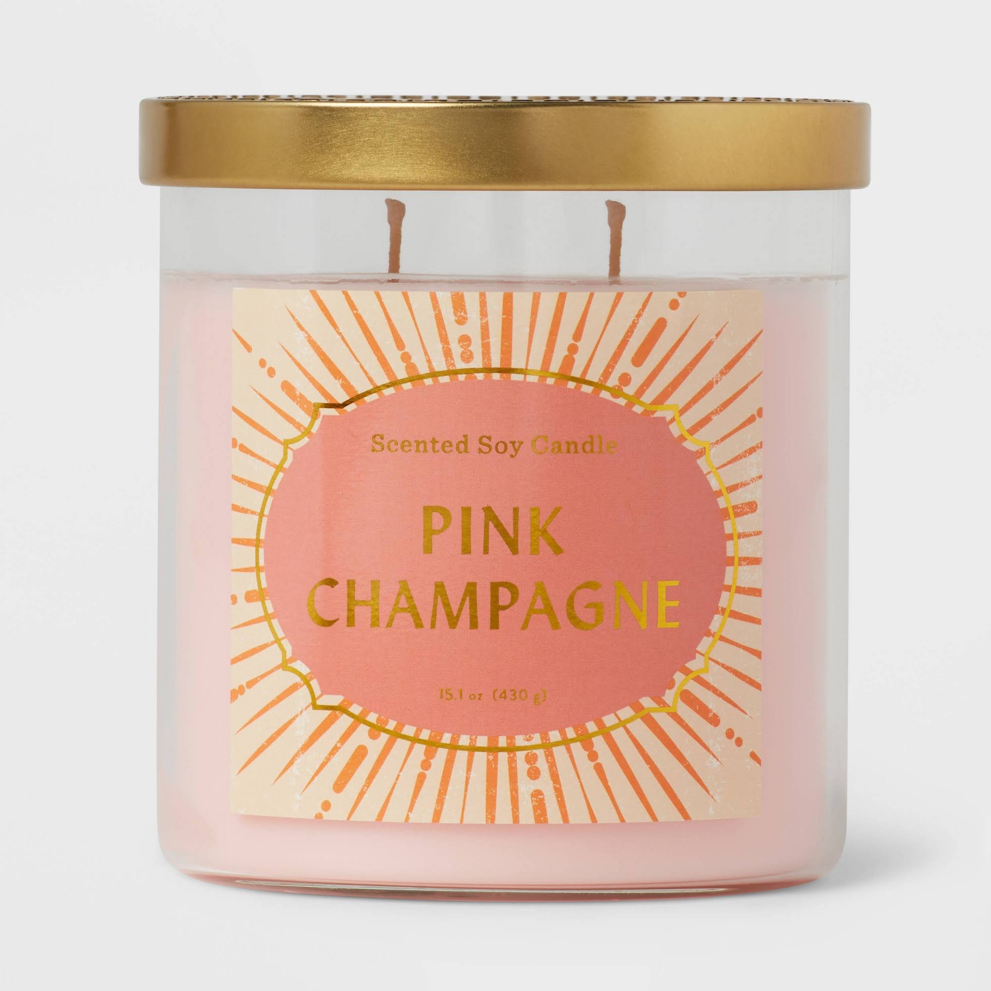 b9459c026626aa8ee0433ca4aaaeeecb0e9bb0b689146ae1048aef28b22a7361.jpg 15.1oz Lidded Glass Jar 2-Wick Candle Pink Champagne - Opalhouse - Image 1