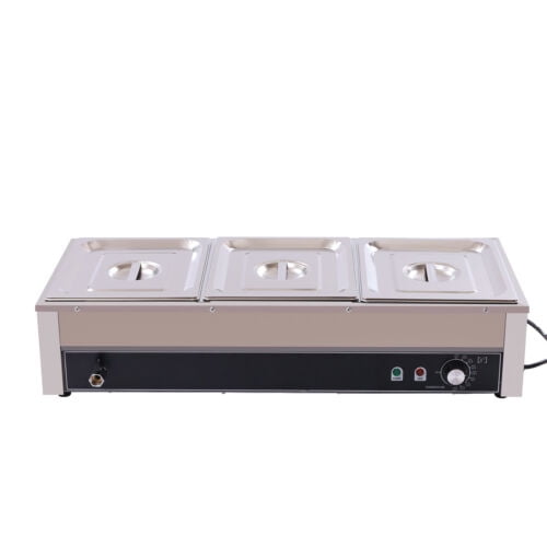 b95085178e5fdc777792cbb9025898aae2e747b7026c42a8422814a11b4a0302.jpg Food Warmer Steam Table Countertop 2-Pan Station Stainless Steel 110V - Image 1