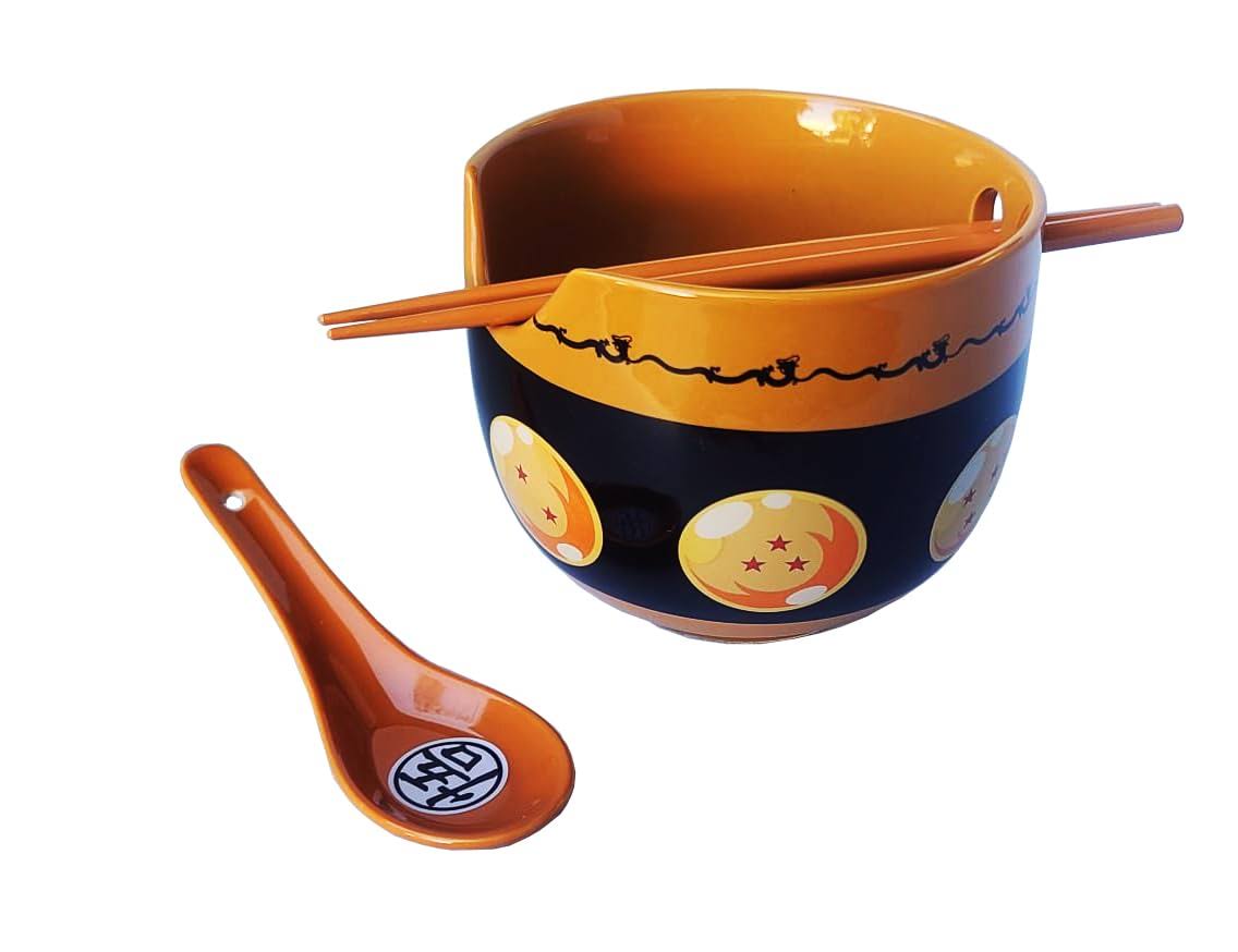 b9531a92a0a159de4555e73a5ac1d75a050e67e242f800fb01ece99a274ab16c.jpg Dragon Ball Z Ramen Ceramic Bowl, Chopsticks and Spoon Bundle - Image 1