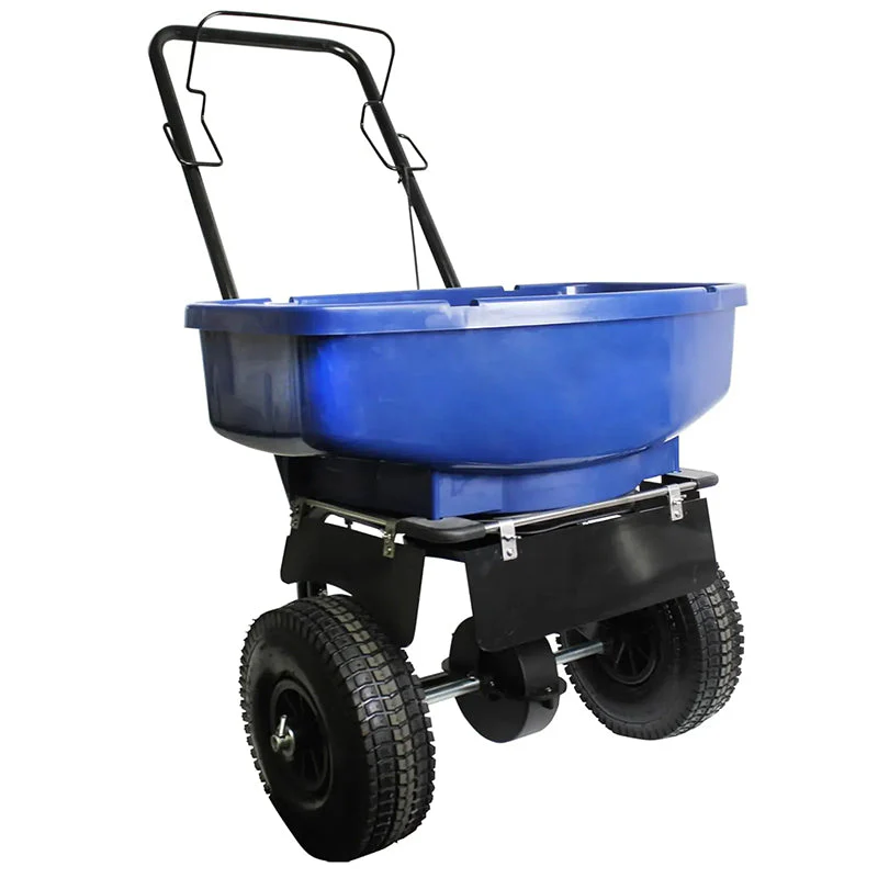 b95e63ef4e647c915866b1663518e9f7f113edf4d63eb75cea229ca788ffba26.webp Home Salt Spreader, 80 lbs, Ergonomic Flip Handle, Barbed Auger, Adjustable Door Opening - Image 1