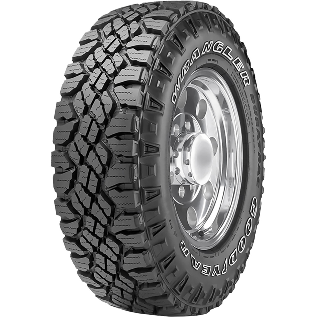 b9733817cd59df7e1a1f602f8b4e8810ffc6f73c29640185b4a4ee81364b9d83.jpg Goodyear Wrangler Duratrac Rugged Terrain LT275/70R18 125/122R E Light Truck Tire - Image 1