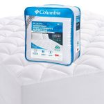 Columbia Waterproof Down-Alternative Mattress Pad, White, King