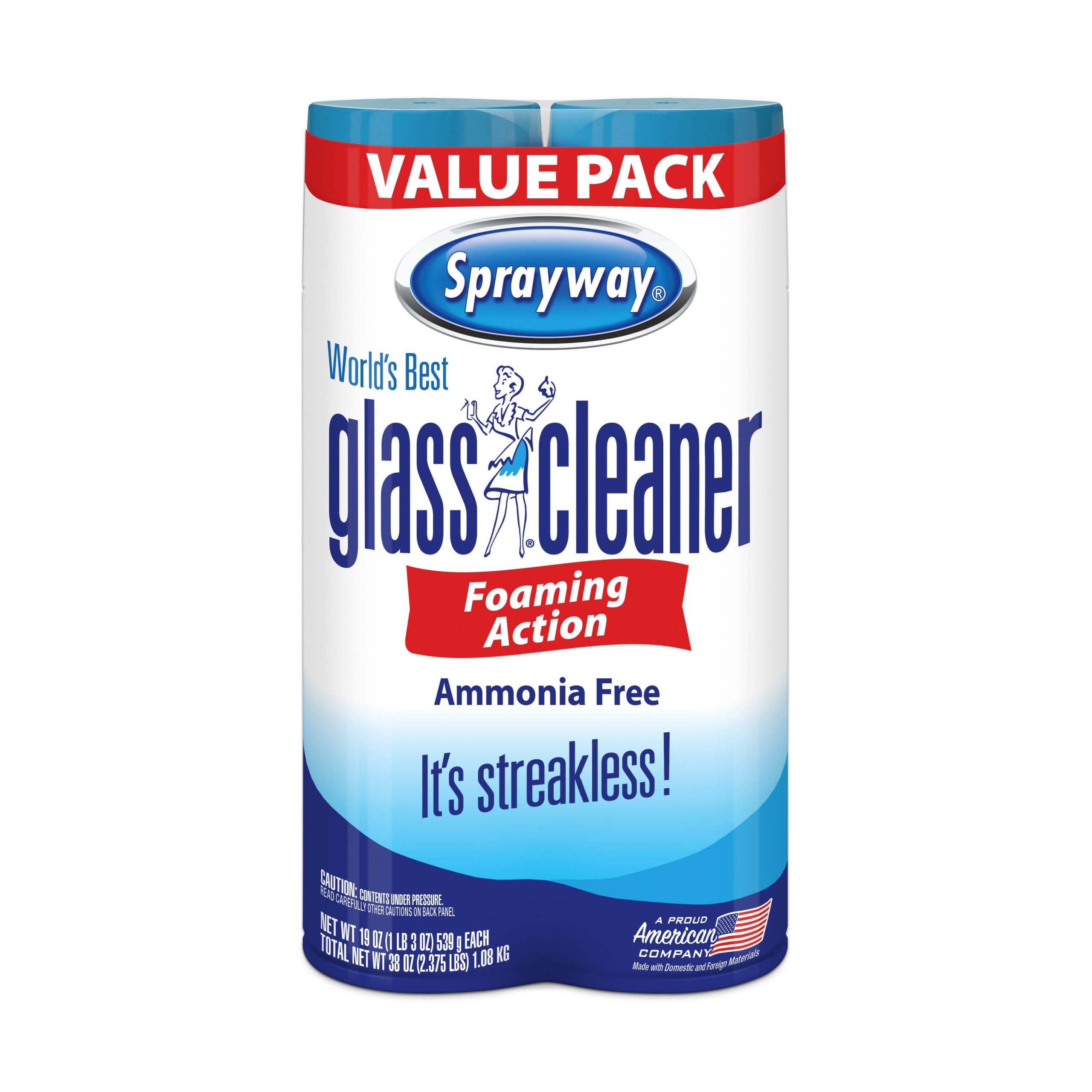 b9d18d6733a54b4850914307c66bb419d427c68e6e71f8a590440cf6db0b7767.jpg Sprayway Glass Cleaner, Foaming Action, Value Pack - 2 pack, 19 oz - Image 1