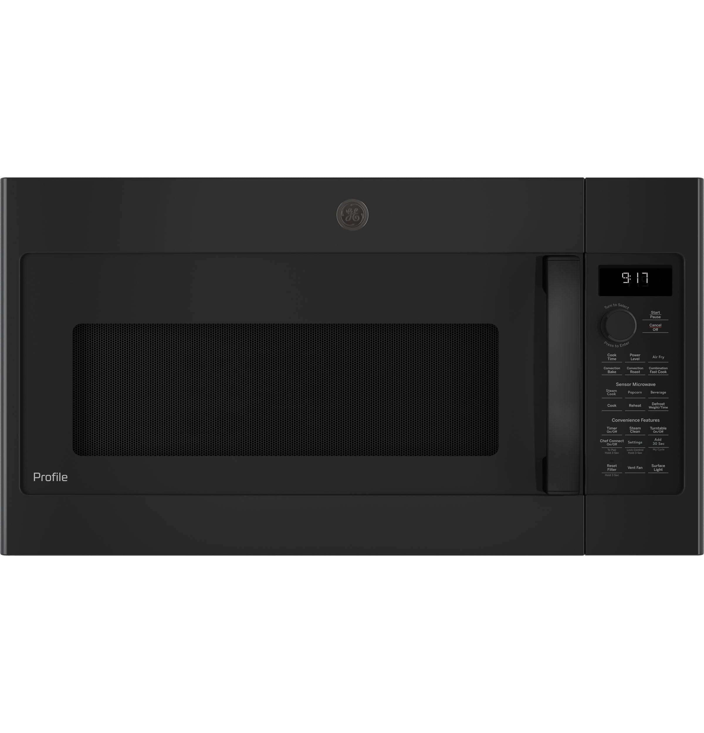 b9d4844faa26e5f8f303250bc88af2b51e32775265abc64ea5ebc775c579df97.jpg GE Profile 1.7 Cu. ft. Convection Over-The-Range Microwave Oven Black - Image 1