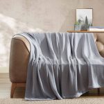 Eddie Bauer Herringbone Chrome Cotton Blanket, Full/Queen