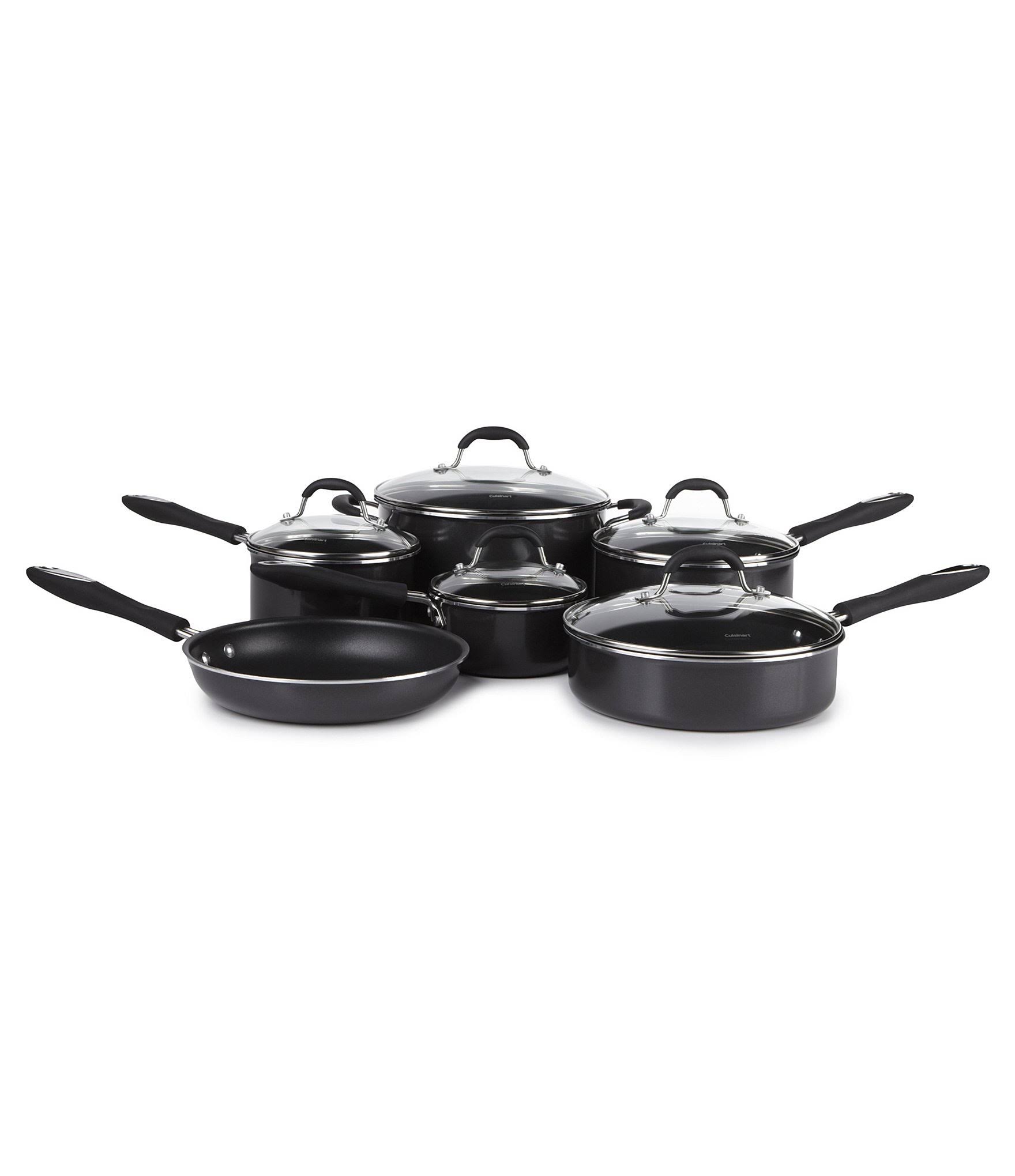 b9ff02133c156f9ca9222fb0d60cce675282269648c06ffc56cafd9d0bd396e3.jpg Cuisinart Advantage Nonstick 11-Piece Cookware Set, Black - Image 1