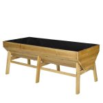Veikous 70 in. L Oversized Wooden Raised Garden Bed with Funnel Design and Liner, Natural