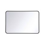 WM1602740BK Timeless Home 40 in. H x 27 in. W Black Modern Soft Corner Rectangular Wall Mirror