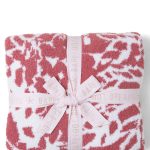 Barefoot Dreams CozyChic Bloom Blanket, Pearl/Pink Coral