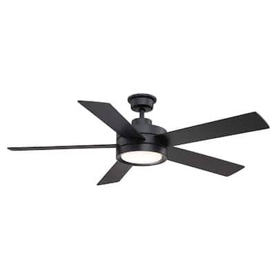 ba5c6922eb0d2254062d61a588bd624794821cbea14e9e9d0cb91c481ba3ce7c.jpg Baxtan 56 in. Smart Indoor Matte Black Ceiling Fan with Adjustable White LED with Remote Included Powered by Hubspace - Image 1