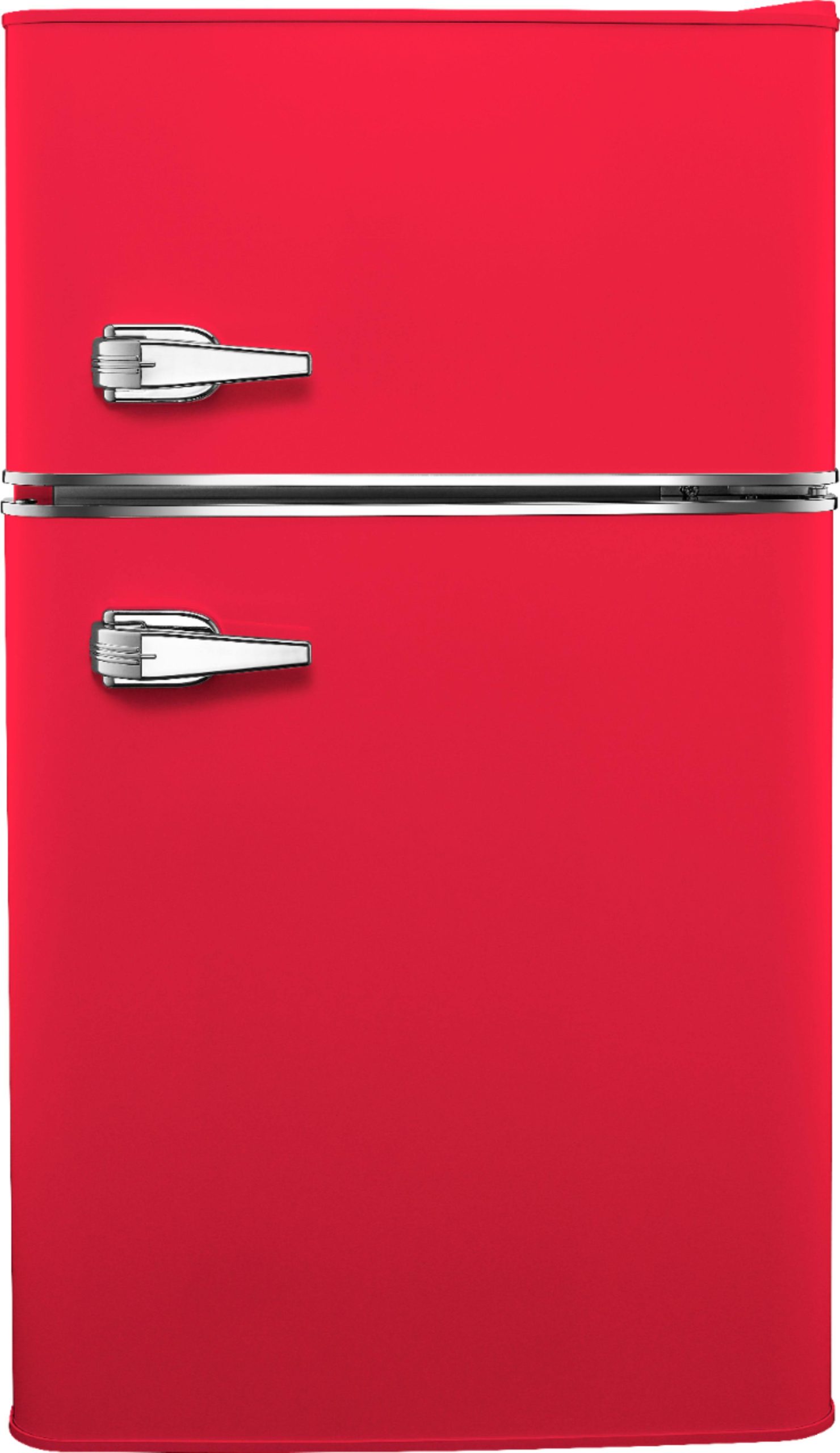 bac549668ba794d217e09b17200b5b4f3e2adb6346a758733d8b1f73607af322.jpg Insignia - 3.1 Cu. ft. Retro Mini Fridge with Top Freezer - Rod Red - Image 1