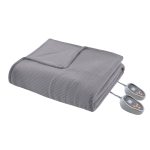 Beautyrest - Electric Micro Fleece Heated Blanket - Full - Grey