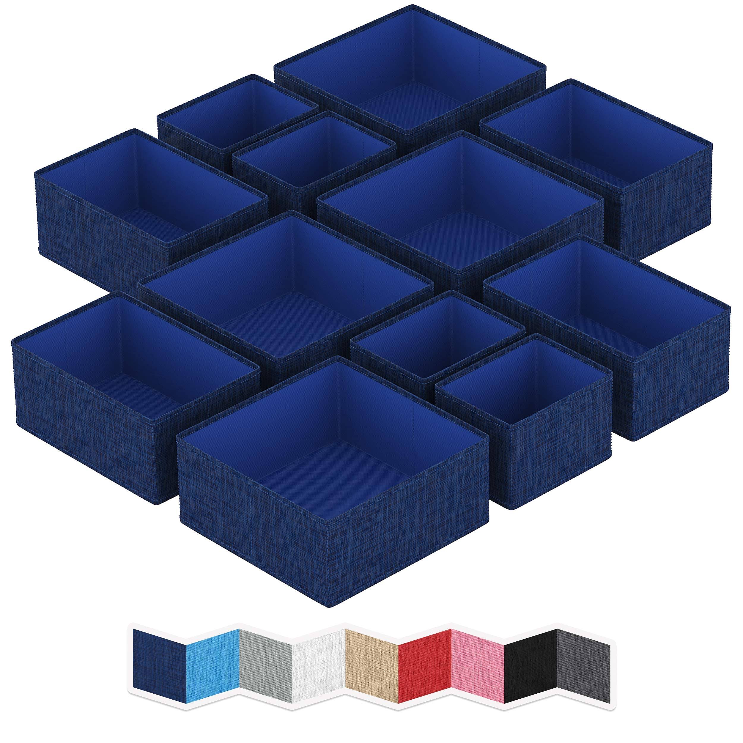 bace571676565542c82b81def8b834cf7c71e3f2ad0c27147c935a236af6e6a2.jpg NEATERIZE Drawer Organizer Clothes Set of 12 Navy - Dresser Organizer for Nursery, Bedroom, Closet - The Perfect Baby Clothes Organizer and Storage & General - Image 1