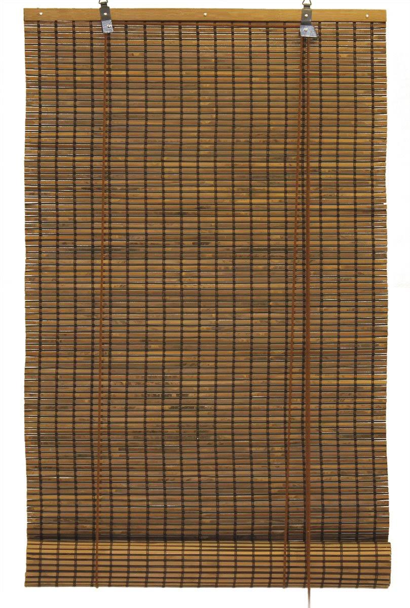 bad184d16ad47d3d4e6526af82b27e7176d4aa656b1a7bc87a5db9b87b6cb687.jpg Seta Direct, Bamboo Slat Roll Up Window Blind 36-Inch Wide by 72-Inch Long, Espresso Brown - Image 1