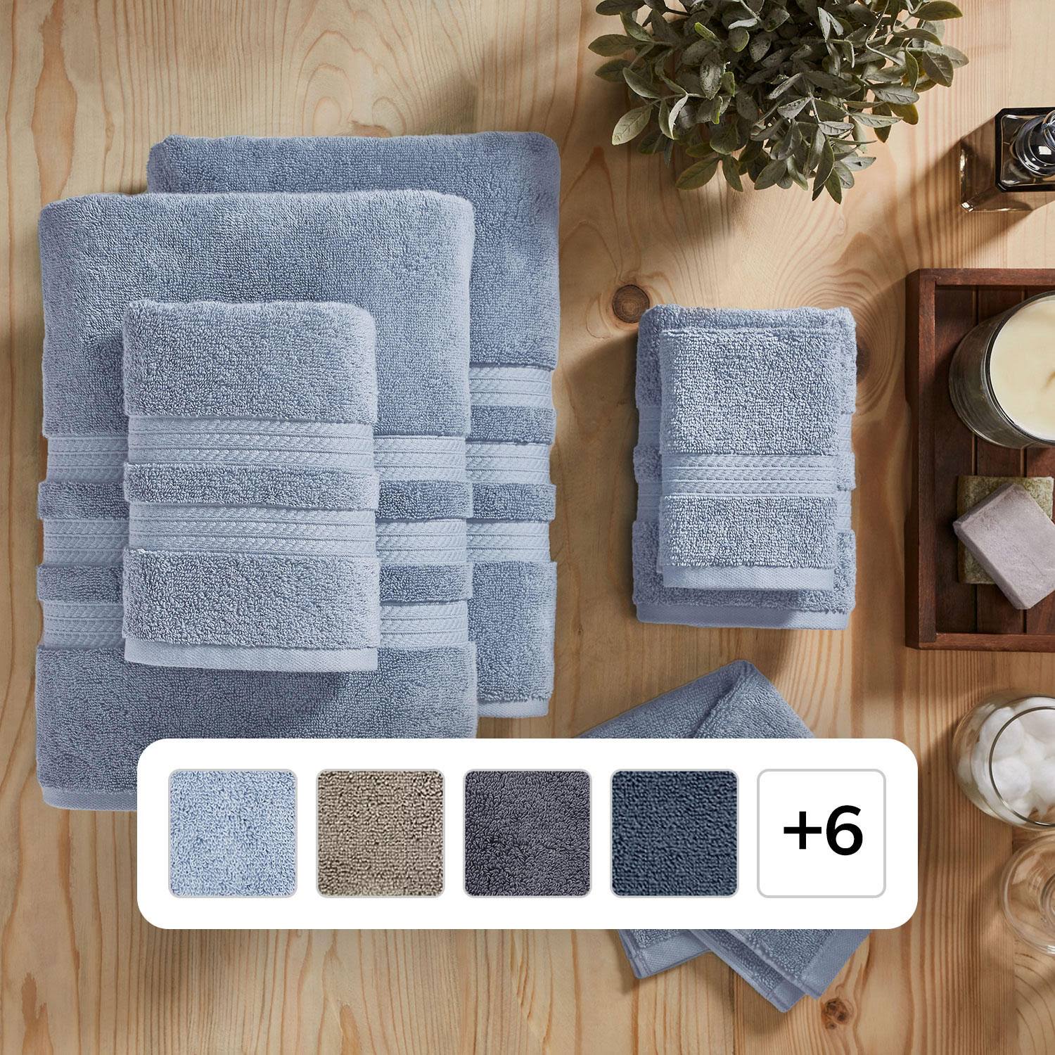 bae4b89811a91cd0a5448edfe5602e2f95c8eddb7ac2234ebf43f414db82737a.jpg Member's Mark Hotel Premier Collection 6-Piece Luxury Bath Towel Bundle, Blue Crest - Image 1