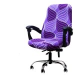 Deisy Dee Computer Office Chair Covers for Stretch Rotating Mid Back Chair Slipcovers Cover Only Chair Covers C162 (Purple Line)