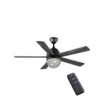 Home Decorators Collection Vendome 52 in. LED Matte Black Ceiling Fan with Light and Remote Control 51884