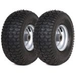 AR-PRO (2 Pack) 15 x 6.00-6 Tire and Wheel Set - for Lawn Tractors with 3�� Centered Hub and 3/4" Sintered Iron Bushings