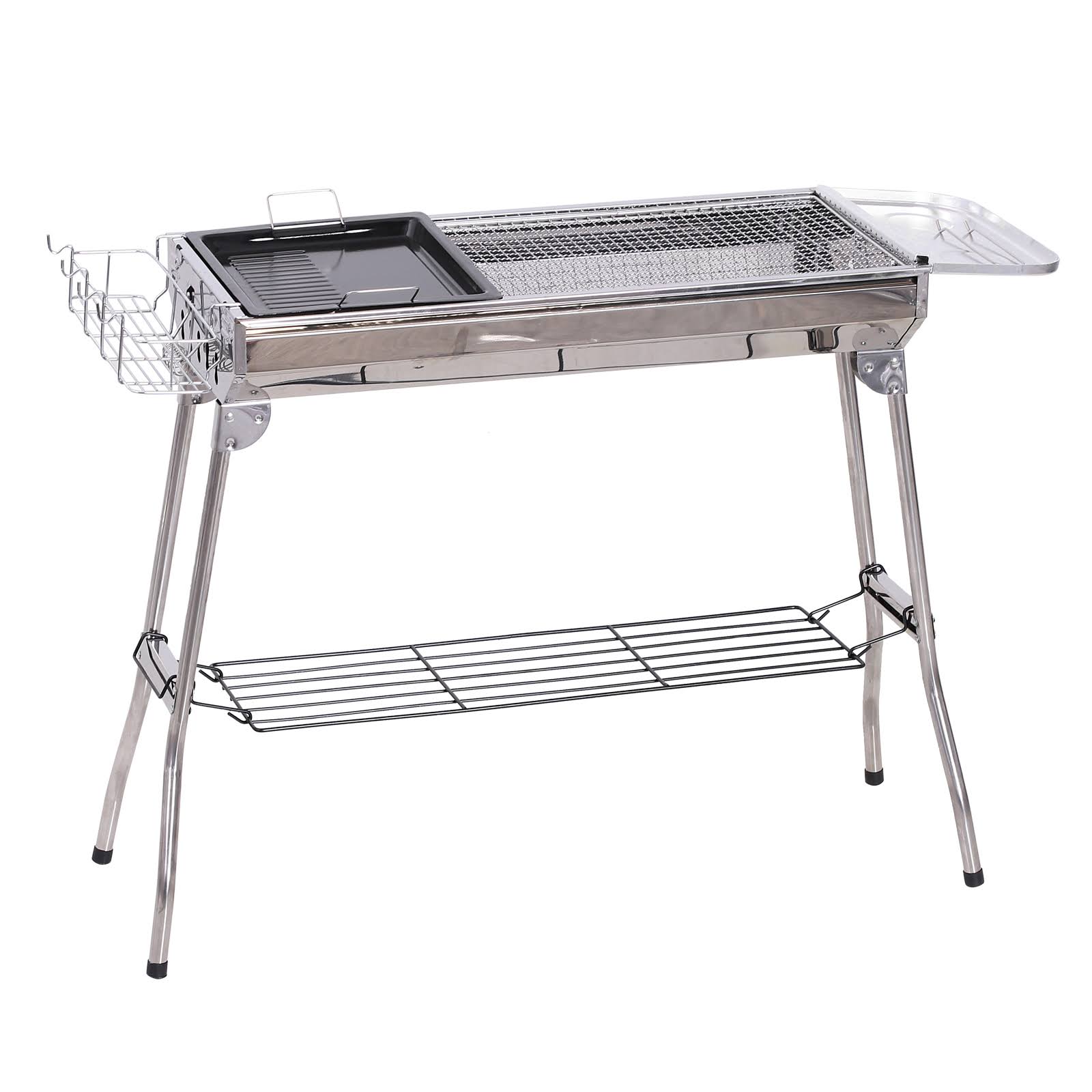bb1180b6484c2f775aa98e784cc8486fd8980b2488c8965eb796e9938ec52675.jpg Outsunny Portable Folding Charcoal BBQ Grill Stainless Steel Camp Picnic Cooker - Image 1