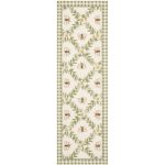 August Grove Littell Hand-Hooked Wool Green Area Rug Size: Runner 2'6 inch x 10'