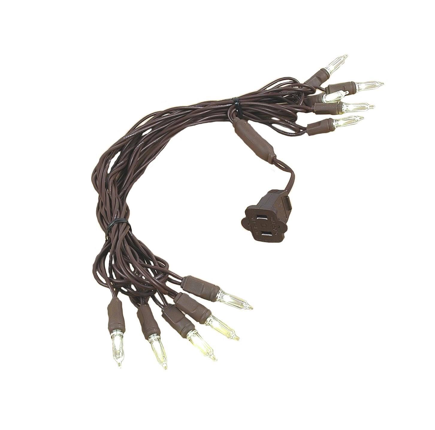bb2aa0e2fd350233748b829c43fd5d8a1bb7aacde945208094fdb6b8867a3b40.jpg Novelty Lights 10 Light T5 LED Christmas Mini Light Set, Outdoor Lighting Party Patio String Lights, Warm White, Brown Wire, 11 Feet - Image 1
