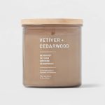 Project 62 14.5 Ounce Vetiver & Cedarwood Lidded Glass Jar 3-Wick Wellness Candle - Each