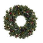 Celebrations 24 in. Dia. Incandescent Prelit Decorated Christmas Wreath