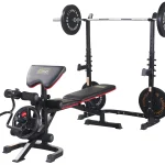 Fitvids LX600 Adjustable Olympic Workout Bench with Squat Rack, Leg Extension, Preacher Curl, and Weight Storage, 800 - Pound Capacity