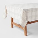 84" x 60" Cotton Open Plaid Tablecloth Black - Threshold