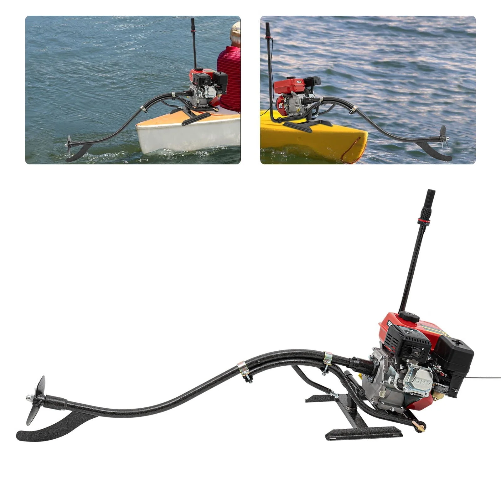 bb44143e7f7efc2f634df21bea03184cc01b519d0a2f474fd02f278a1b8a5ba2.webp Wuzstar 7.5HP Outboard Motor Fishing Boat Engine with Wind Cooling System and 180 - Degree Steering Function for Wooden Boats Bamboo Rafts - Image 1