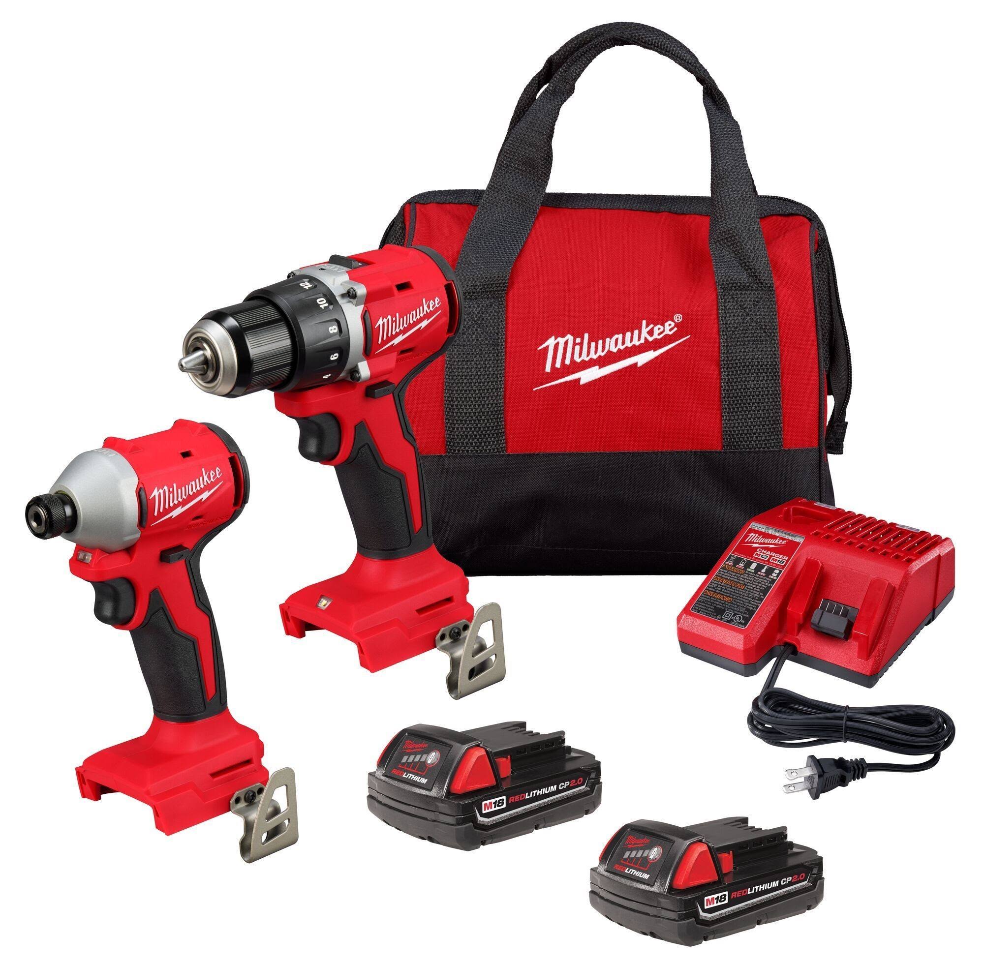 bb70d453503e69ec14d579bf86f1cce5b4415137602fc8c07f338fea109f801c.jpg Milwaukee 3692-22CT M18 Compact Brushless 2-Tool Combo Kit - Image 1