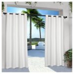 Exclusive Home Indoor/Outdoor Solid Cabana Grommet Top Window Curtain Panel Pair, White