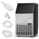 Costway Built-In Stainless Steel Commercial 110Lbs/24H Ice Maker Portable Ice Machine, Black