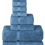 Chakir Turkish Linens Hotel & Spa Quality, Highly Absorbent Towel Set (Set of 8, Wedgewood)