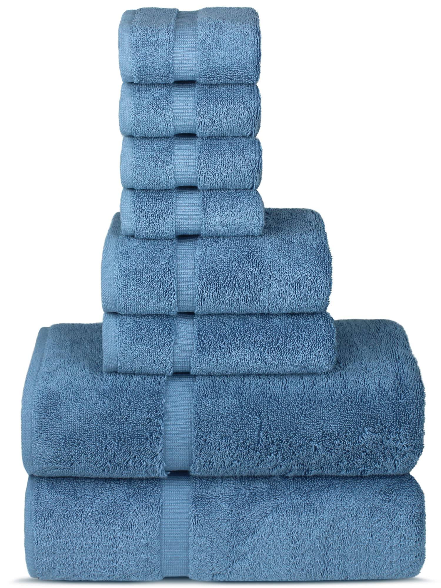 bb85bfe324e310b461b4b3e525c71888626e726bb0ed1153df142560813f1323.jpg Chakir Turkish Linens Hotel & Spa Quality, Highly Absorbent Towel Set (Set of 8, Wedgewood) - Image 1